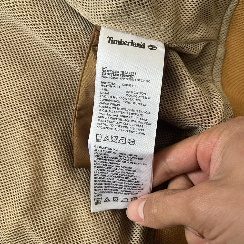 Timberland Heritage Workwear Bomber Jacket Mens XL Wheat Tan Canvas Full Zip